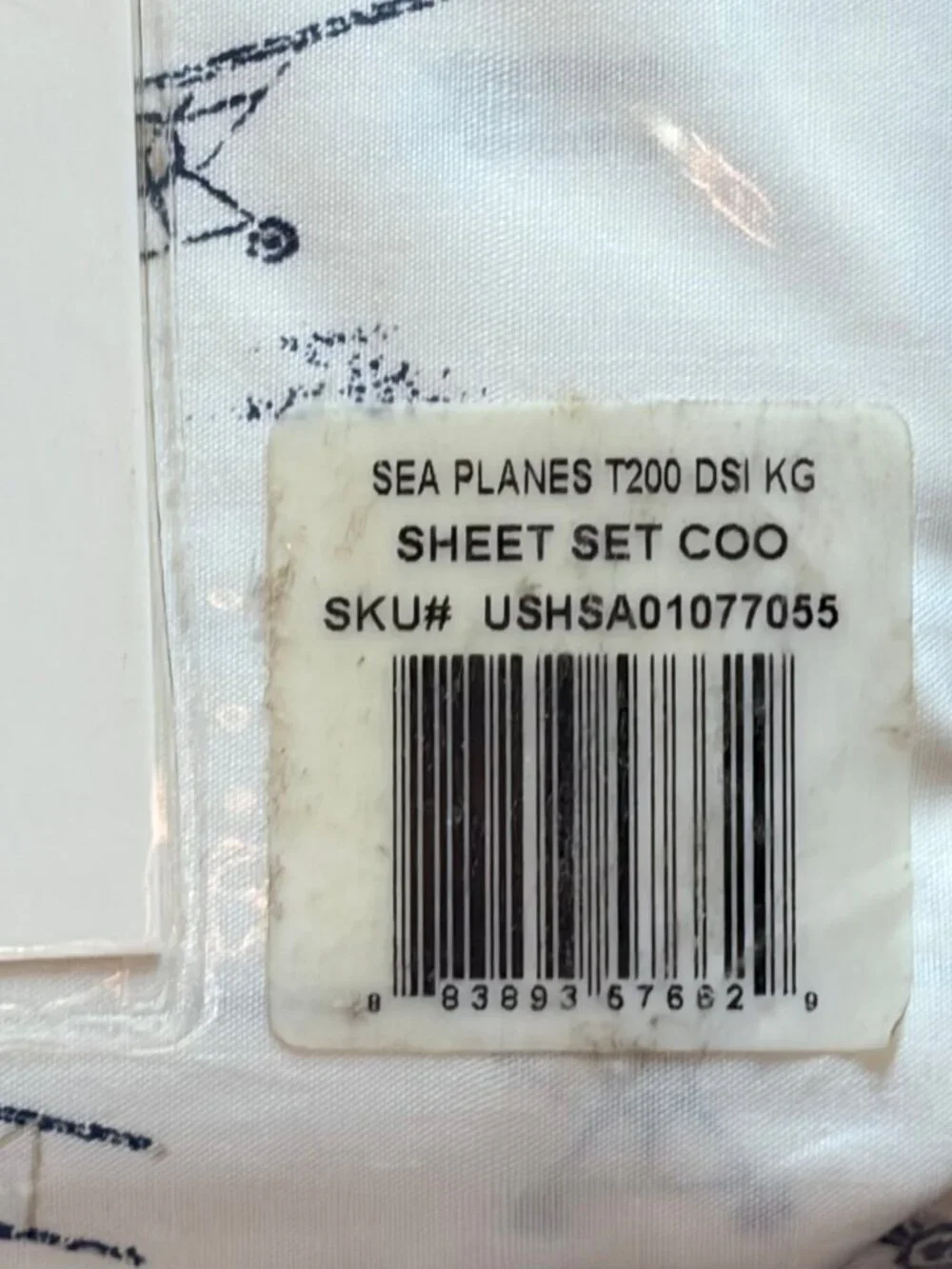 Eddie Bauer SEA PLANES King Size Cotton Sheet Set BI-PLANES PROPELLER